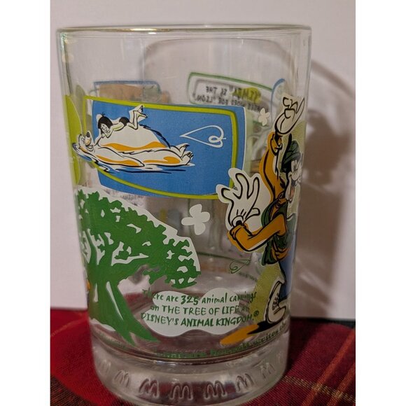 Vintage Disney Animal Kingdom Glass With Goofy Baloo Simba Pocahontas & More - Picture 3 of 7
